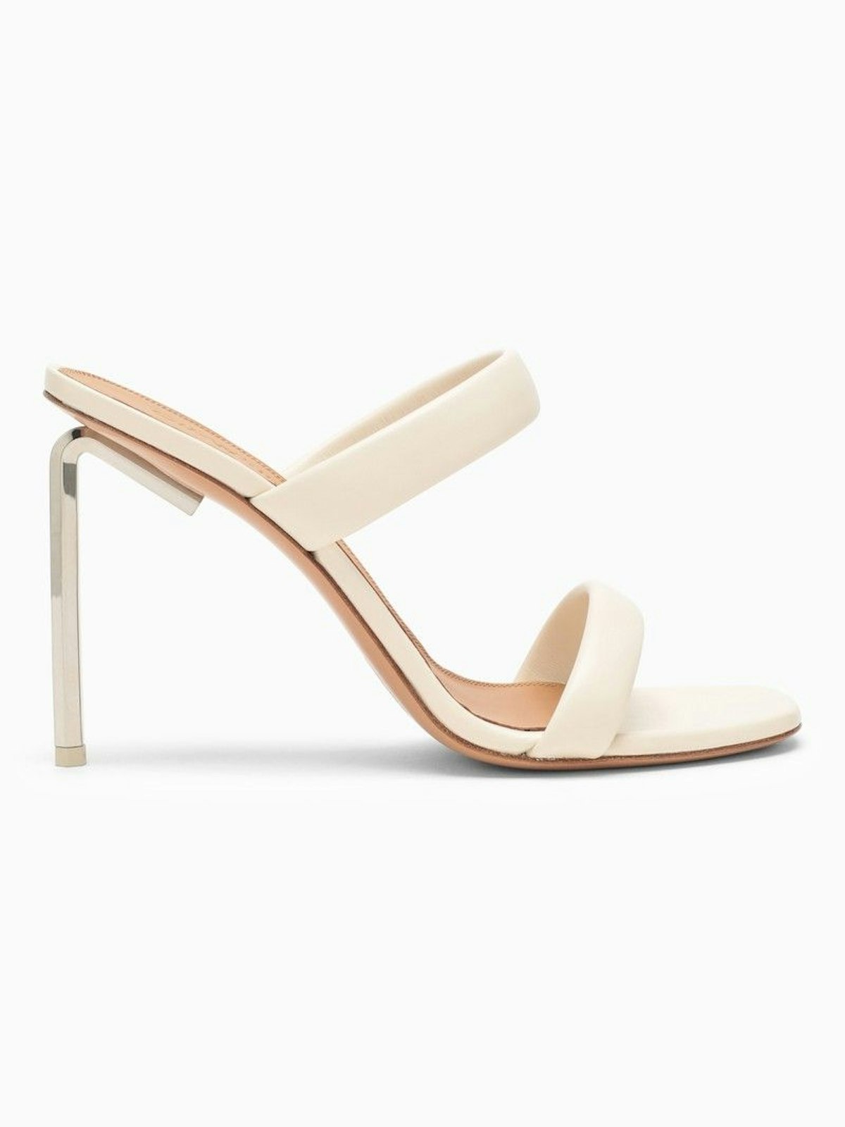 0372 OFF-WHITE  HIGH WHITE LEATHER SANDAL