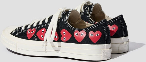 Black COMME DES GARÇONS PLAY "SMALL HEARTS" SNEAKERS