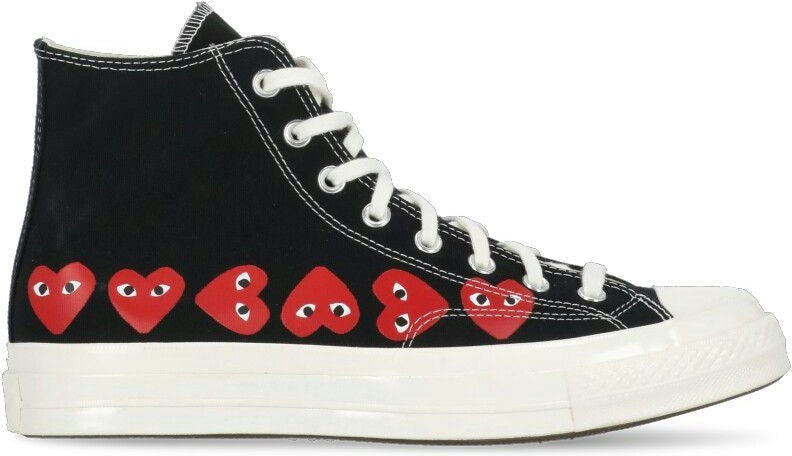 Black COMME DES GARÇONS PLAY "SMALL HEARTS" SNEAKERS