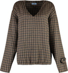 F0005 PRADA CHECKED CASHGORA SWEATER