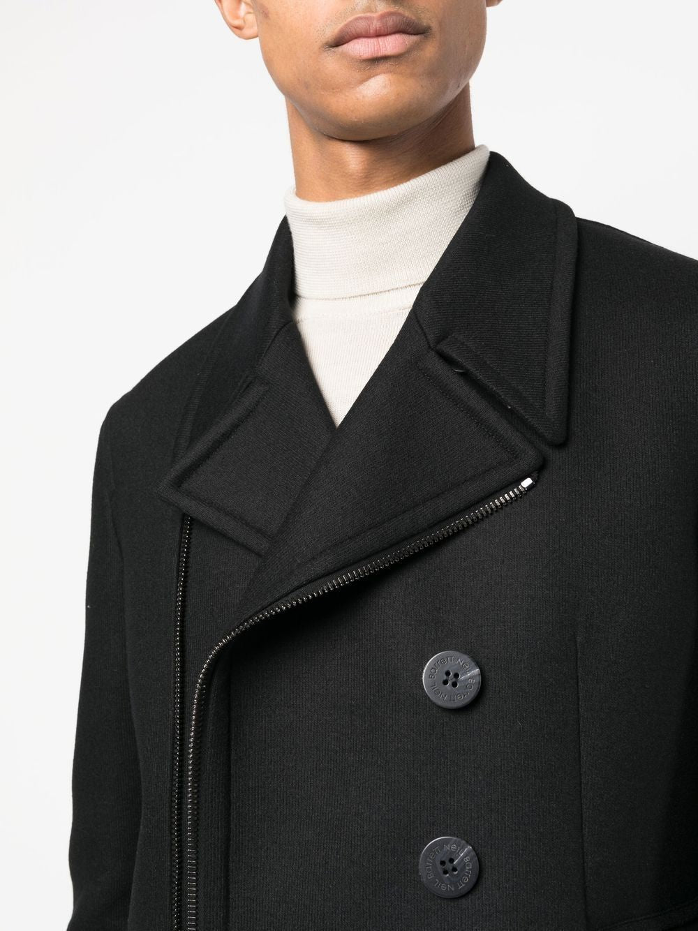 01 NEIL BARRETT SLIM ZIP-UP PEACOAT