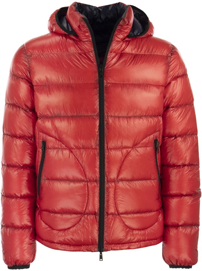 REVERSIBLE DOWN JACKET WITH HOOD