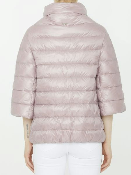 PINK HERNO QUILTED DOWN PUFFER JACKET (PI0043DIC12017) | LOZURI