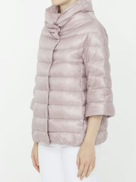 PINK HERNO QUILTED DOWN PUFFER JACKET (PI0043DIC12017) | LOZURI