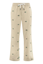 6155 PALM ANGELS EMBROIDERED COTTON TROUSERS