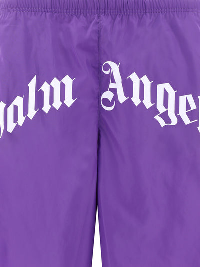 Purple PALM ANGELS "CURVED LOGO" SWIMSUIT
