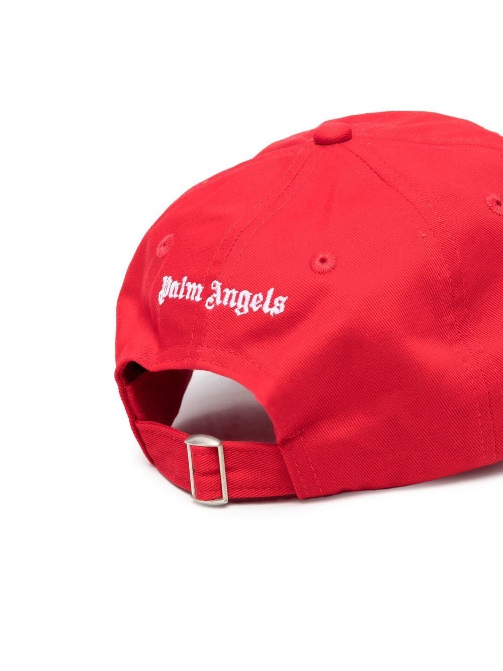 Red PALM ANGELS LOGO-PRINT BASEBALL CAP