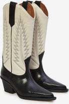 BLACK/BONE PARIS TEXAS LIZARD SKIN ROSARIO BOOTS