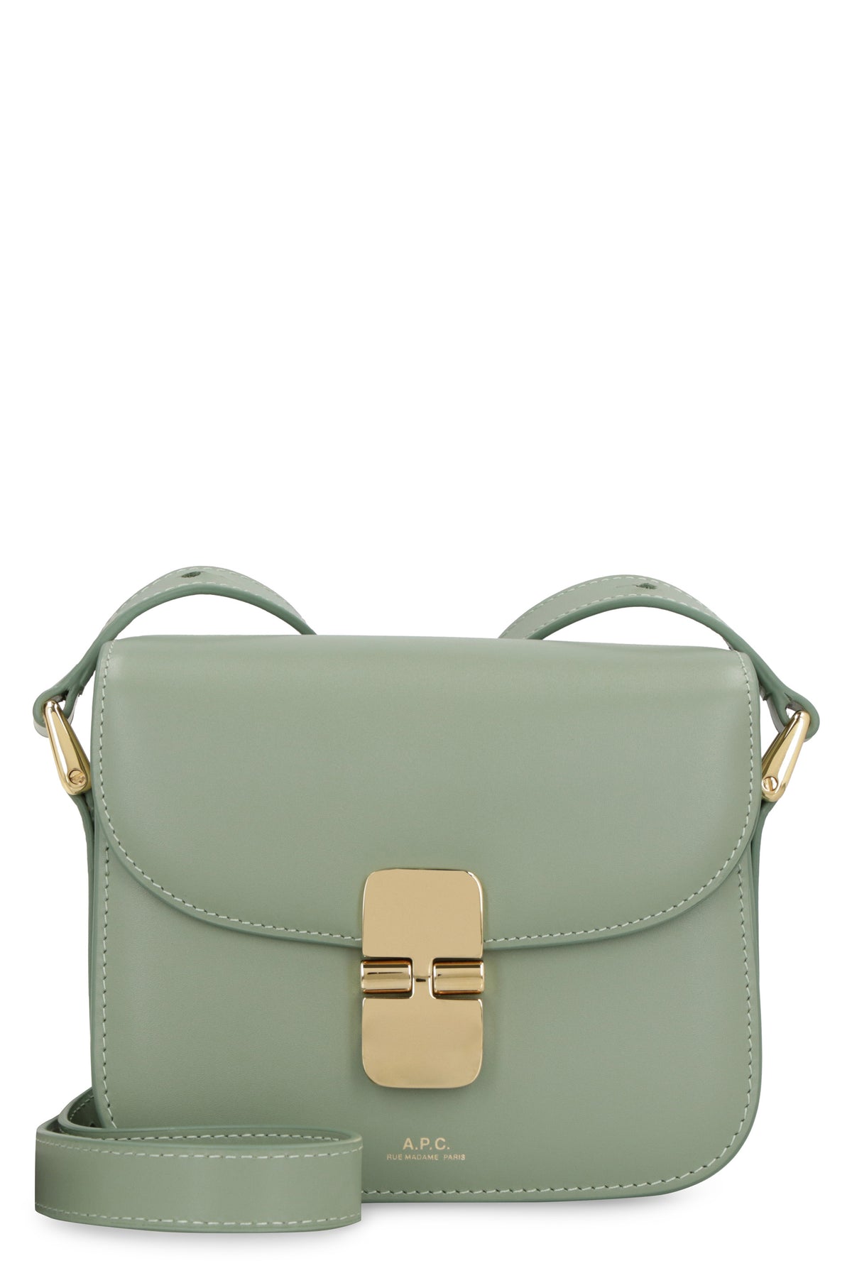 A.P.C. Grace Large Smooth-leather Cross-body Bag in Green