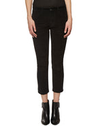 Black DSQUARED2 FLARED VELVET TROUSERS