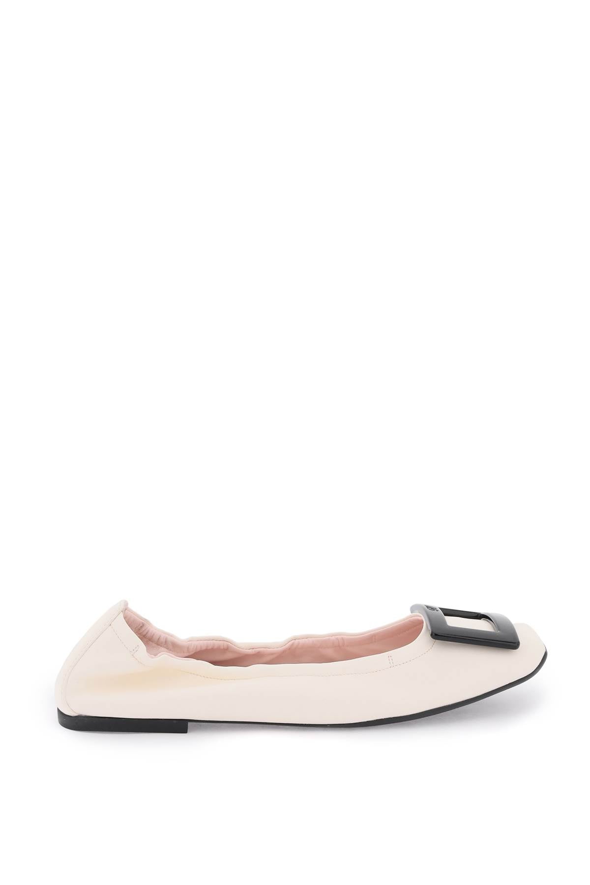 Roger vivier viv discount pockette leather flat