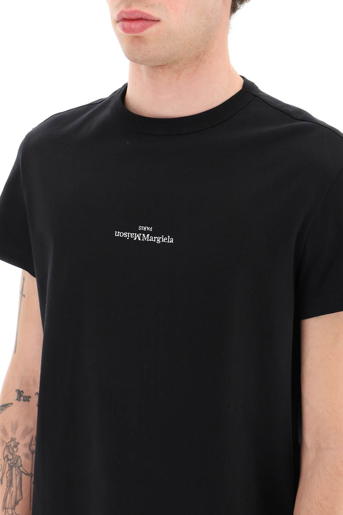 upside-down logo crew-neck T-shirt, Maison Margiela