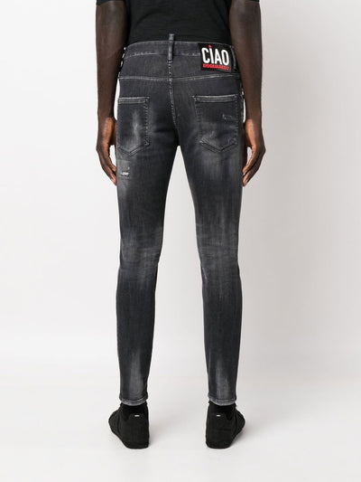 Black DSQUARED2 FADED SKINNY-FIT JEANS