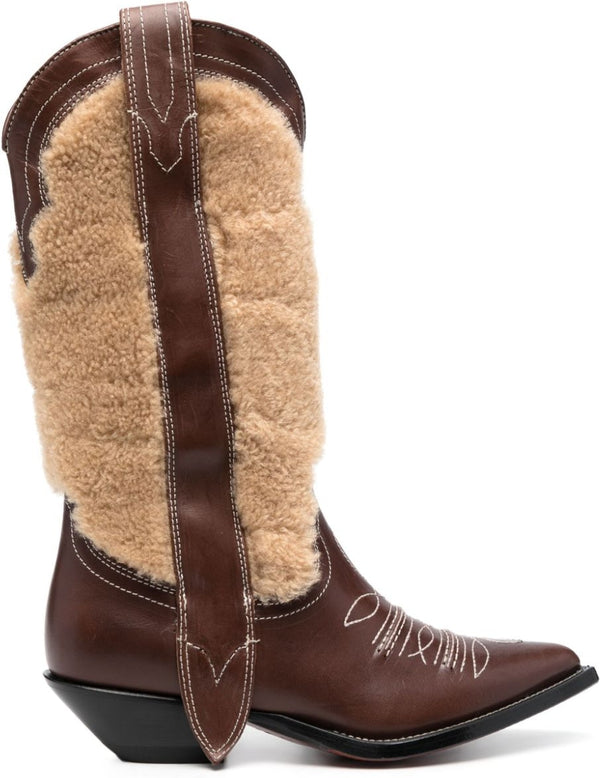 MONTONEBROWN SONORA EMBROIDERED LEATHER TEXAN BOOTS