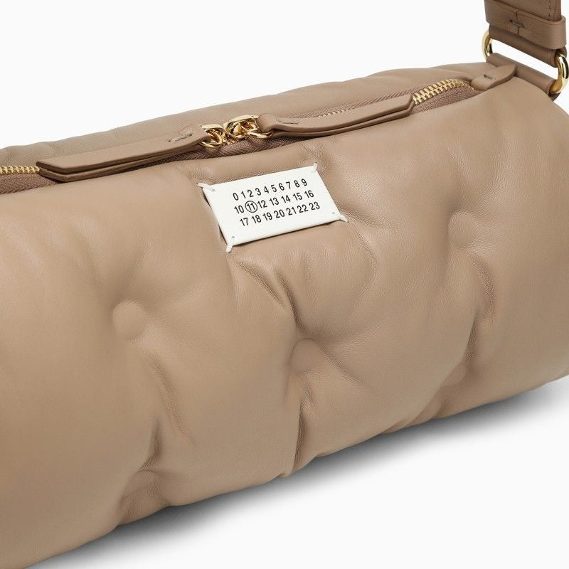 T2070 MAISON MARGIELA  BEIGE LEATHER GLAM SLAM PILLOW BAG