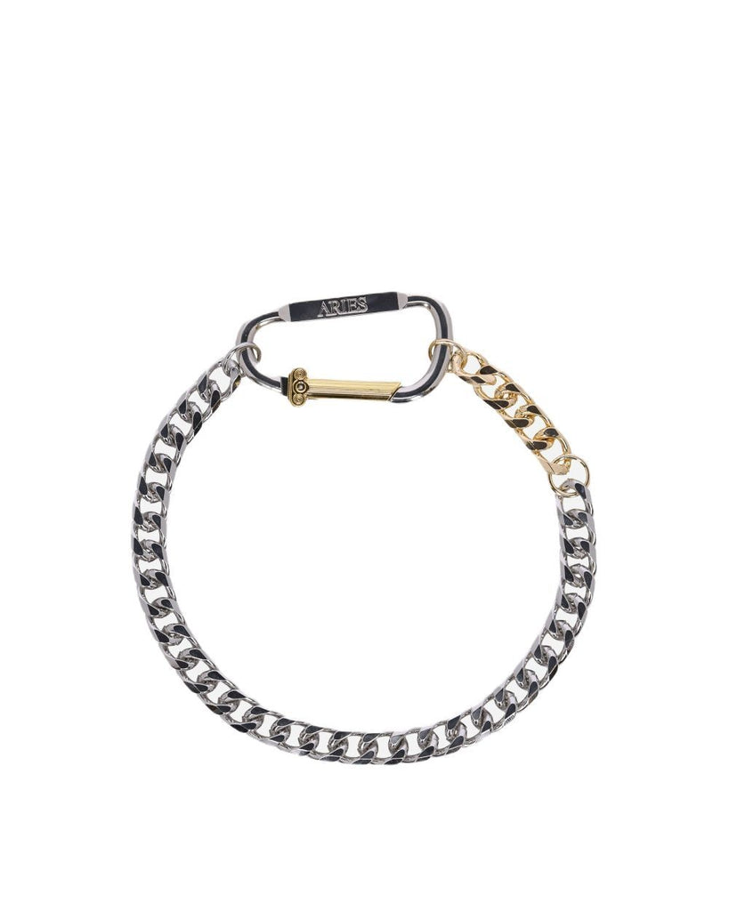 Rhinestone Carabiner Star Lock Chain Link Necklace. - Penda (143651)