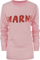 LOC18 MARNI LONG-SLEEVED COTTON T-SHIRT WITH MARNI LETTERING