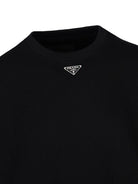 F0002 PRADA Logo Plaque Cotton Sweatshirt