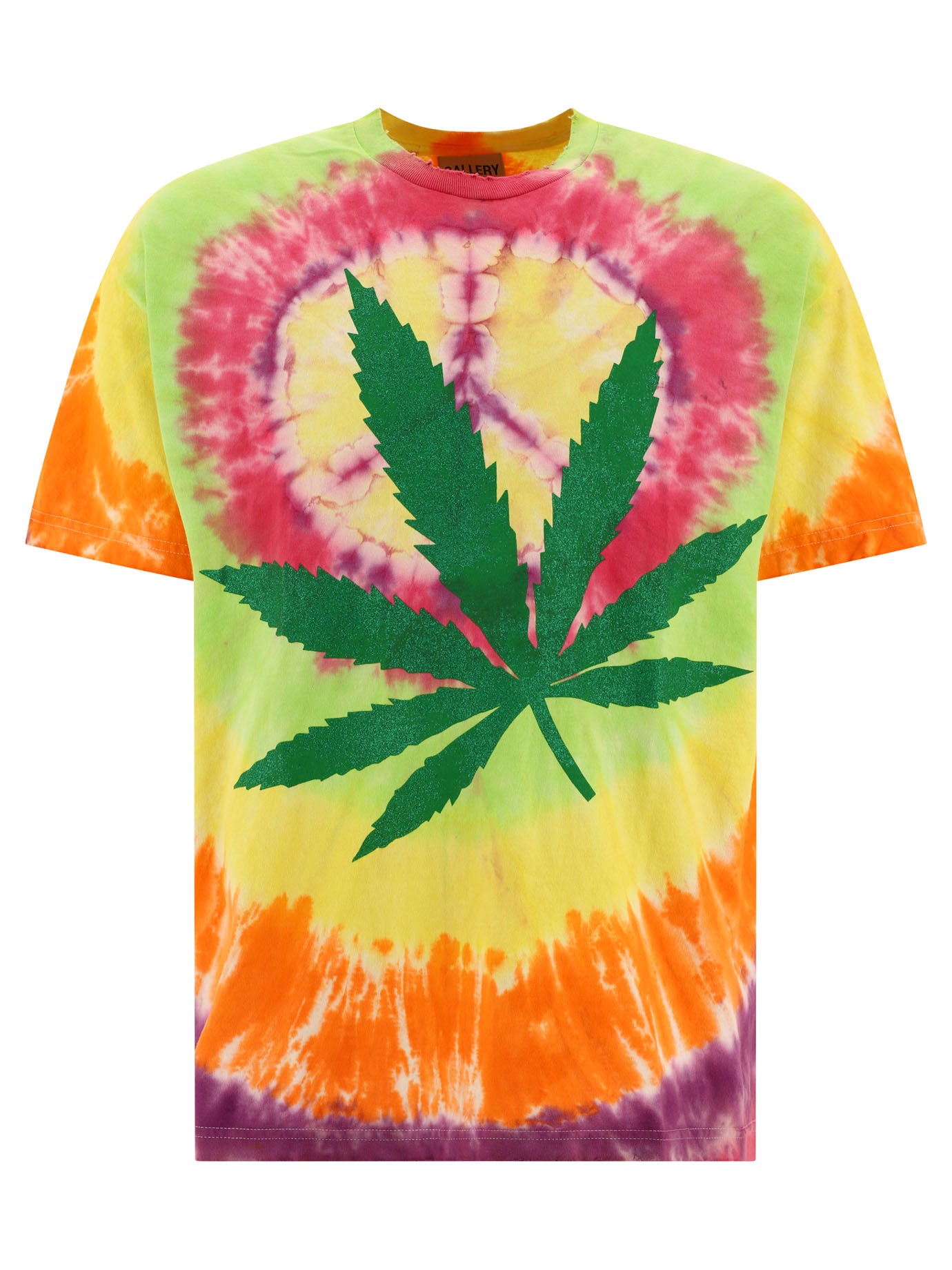 Yellow GALLERY DEPT. "TIE DYE WEED" T-SHIRT