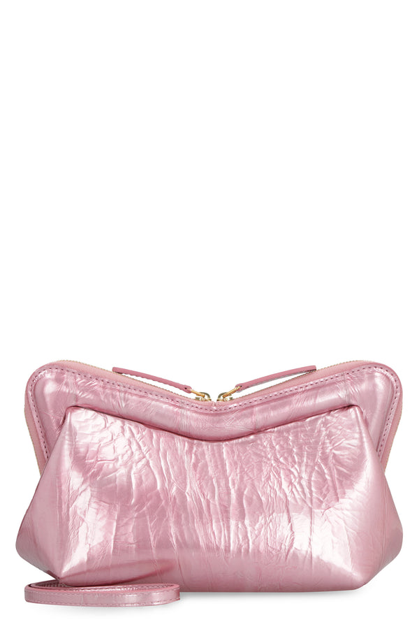 FLAMINGO MANSUR GAVRIEL MINI M FRAME LEATHER BAG