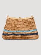 Y0412 ETRO EMBROIDERED VELA RAFFIA HANDBAG