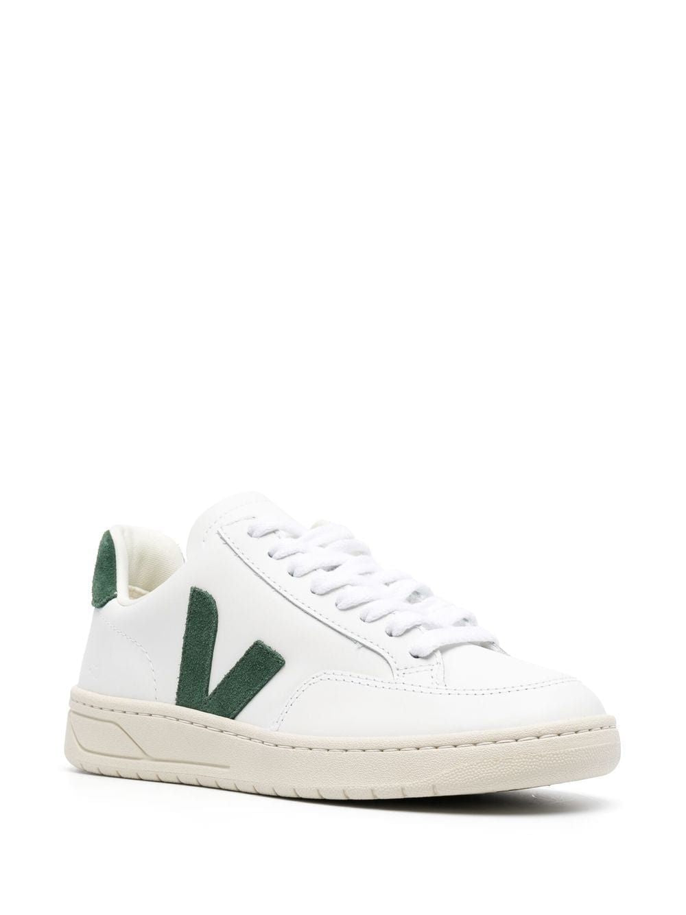 Veja V-12 Leather White Cyprus Sneakers - Front Side