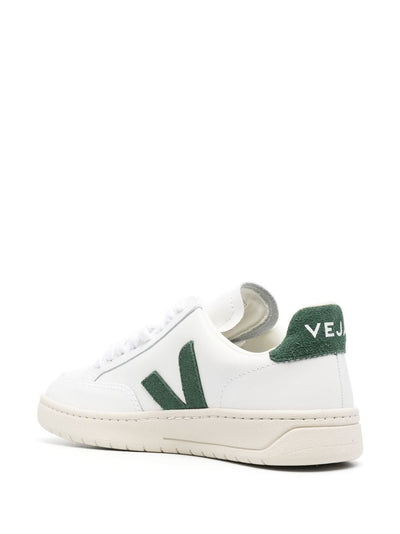 Veja V-12 Leather White Cyprus Sneakers - Back Side