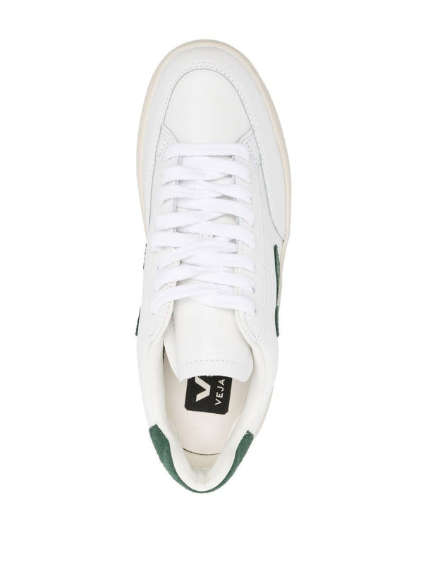 Veja V-12 Leather White Cyprus Sneakers - Top