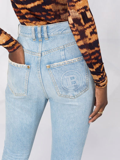 6FC BALMAIN Bootcut monogen jeans. POCKET
