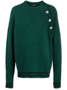 7PA BALMAIN BUTTONED CASHMERE CREWNECK