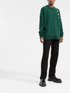 7PA BALMAIN BUTTONED CASHMERE CREWNECK