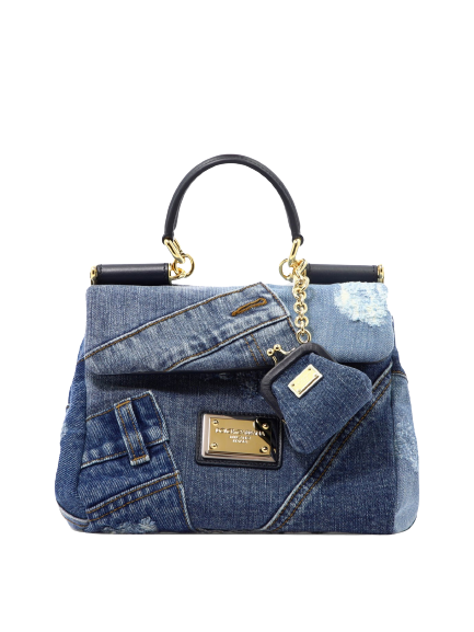 Dolce & Gabbana Sicily Small Denim Tote Bag in Blue
